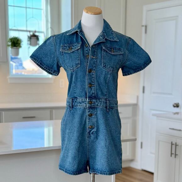 Lioness | NWT U Know What's Up Denim Romper - Picture 2 of 7